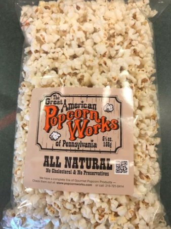 Order 5.5 oz. Bag of All Natural Popcorn without Salt food online from Great American Popcorn Works store, Telford on bringmethat.com