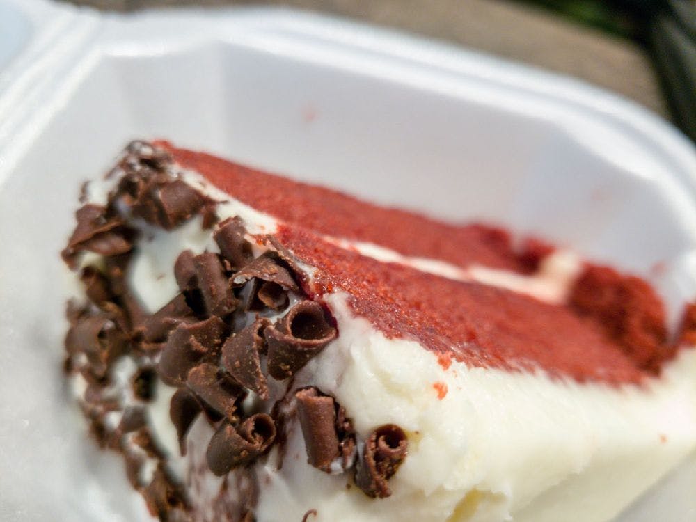 Order Red Velvet Cheesecake - Dessert food online from Italiano's store, Blacksburg on bringmethat.com