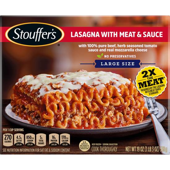 Order Stouffer's Lasagna with Meat & Sauce Frozen Meal food online from Cvs store, LAKEWOOD on bringmethat.com