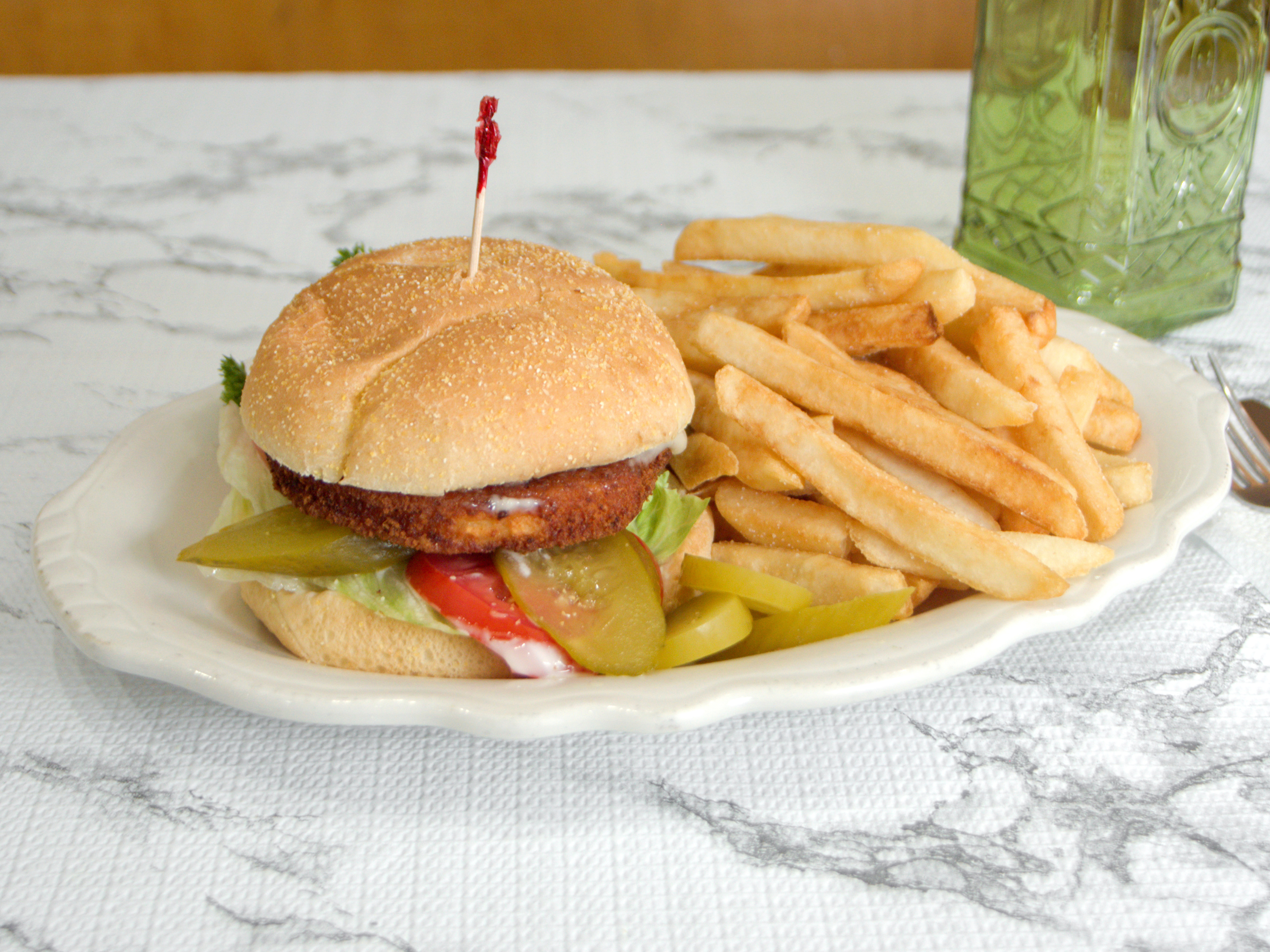 Order Chicken Burger food online from Small World Kitchen store, Detroit on bringmethat.com