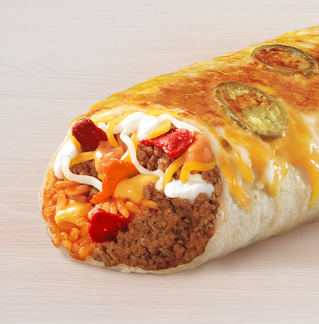 Order Spicy Double Beef Grilled Cheese Burrito food online from Taco Bell store, Puyallup on bringmethat.com