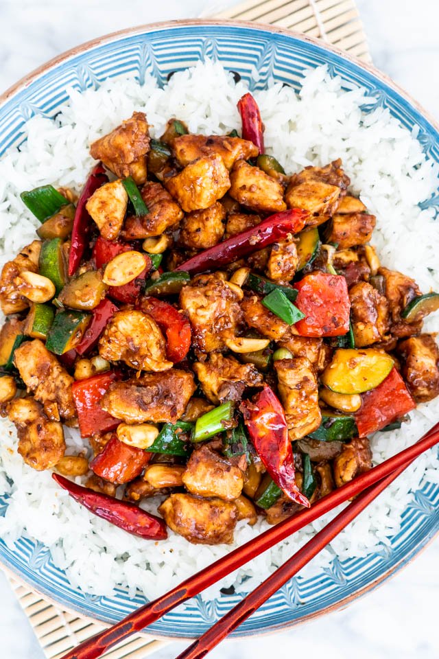 Order Kung Pow Chicken food online from Happy Cafe store, Denver on bringmethat.com