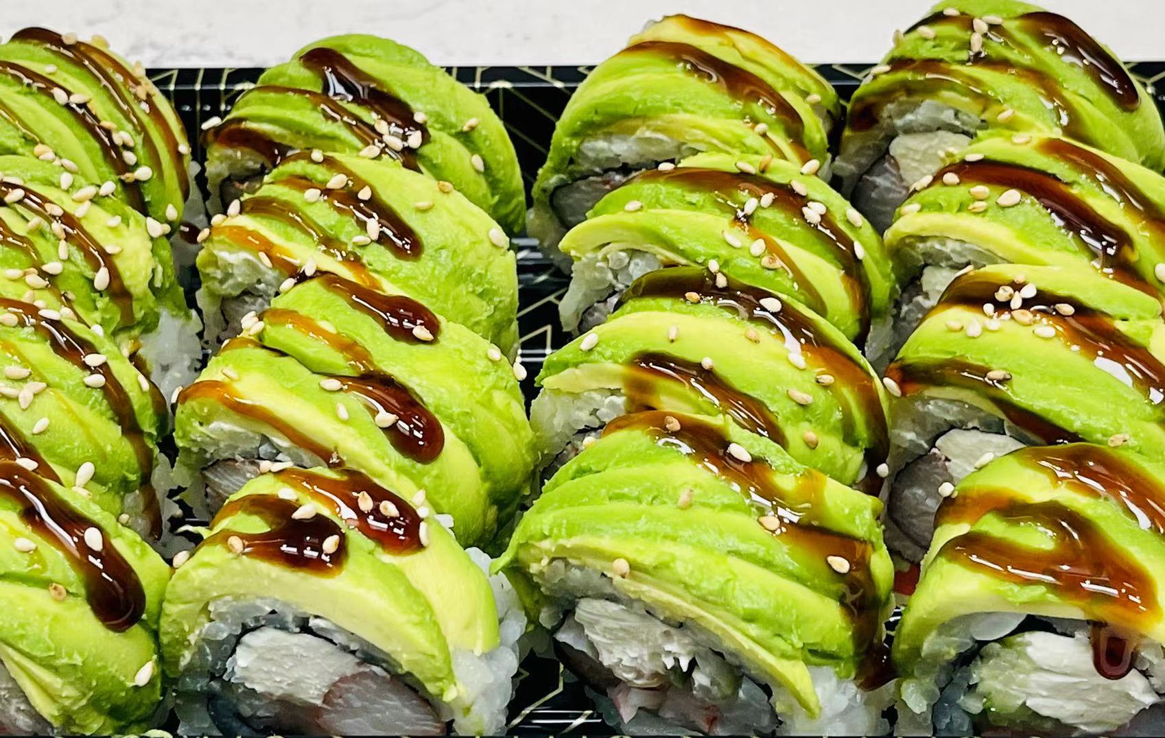 Order Green Dragon Special Roll food online from Nikki's Sushi store, Wilmington on bringmethat.com