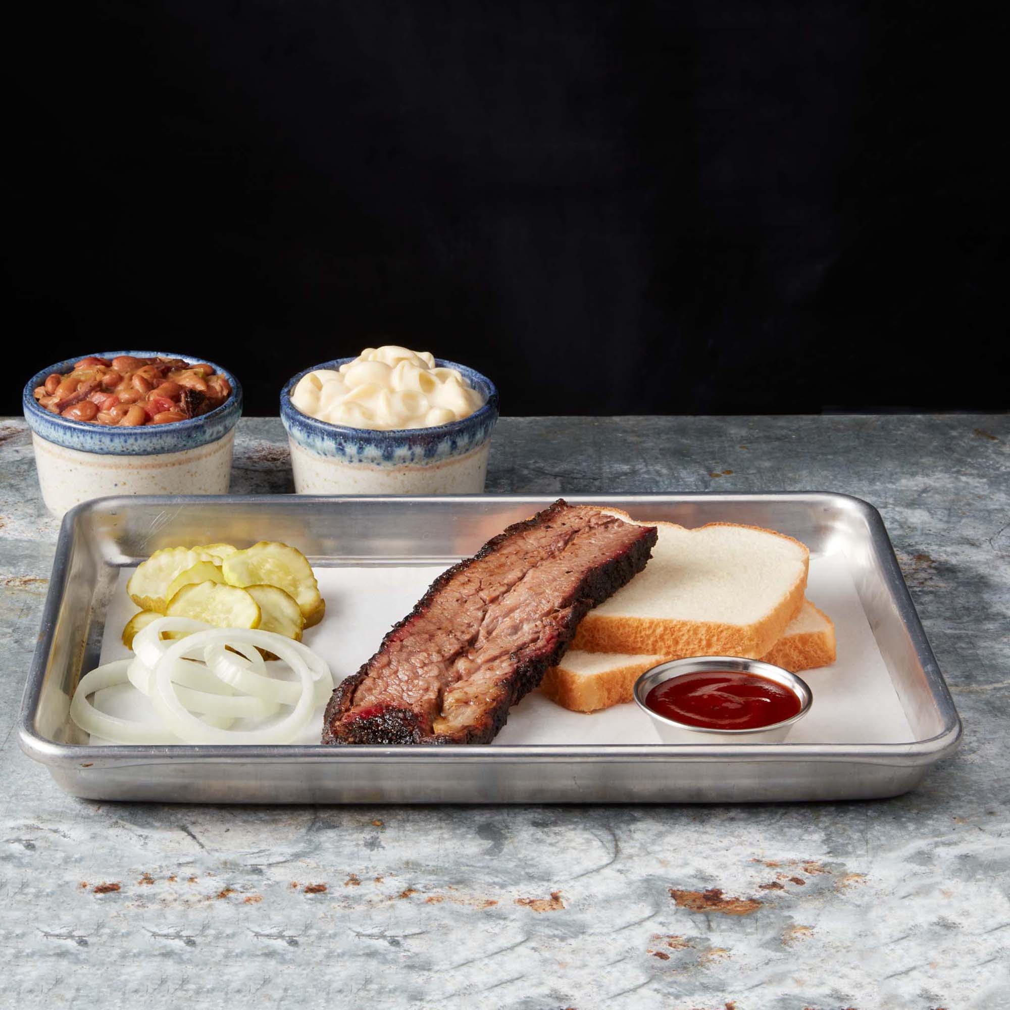 Order 1 Meat Plate food online from True Texas BBQ store, Magnolia on bringmethat.com