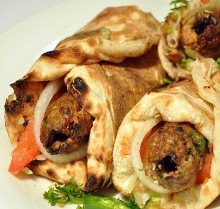 Order Kebab Roll Beef Sandwich food online from Alladeen Grill and BBQ store, Hilliard on bringmethat.com
