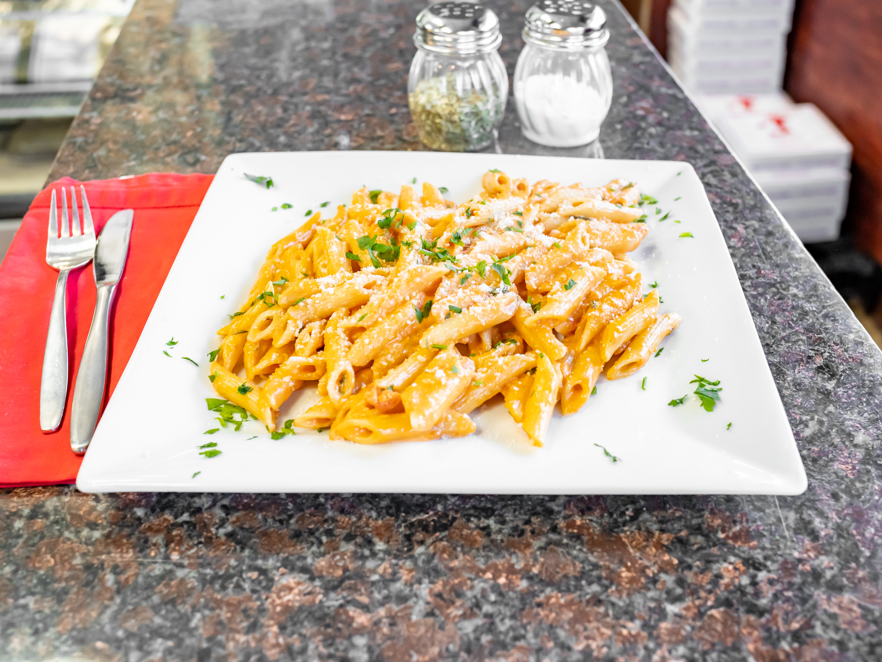 Order Pasta with Vodka Sauce food online from Rocco Pizza III store, Brooklyn on bringmethat.com