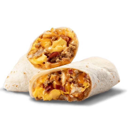 Order Loaded Breakfast Burrito food online from Caseys Carry Out Pizza store, Waverly on bringmethat.com