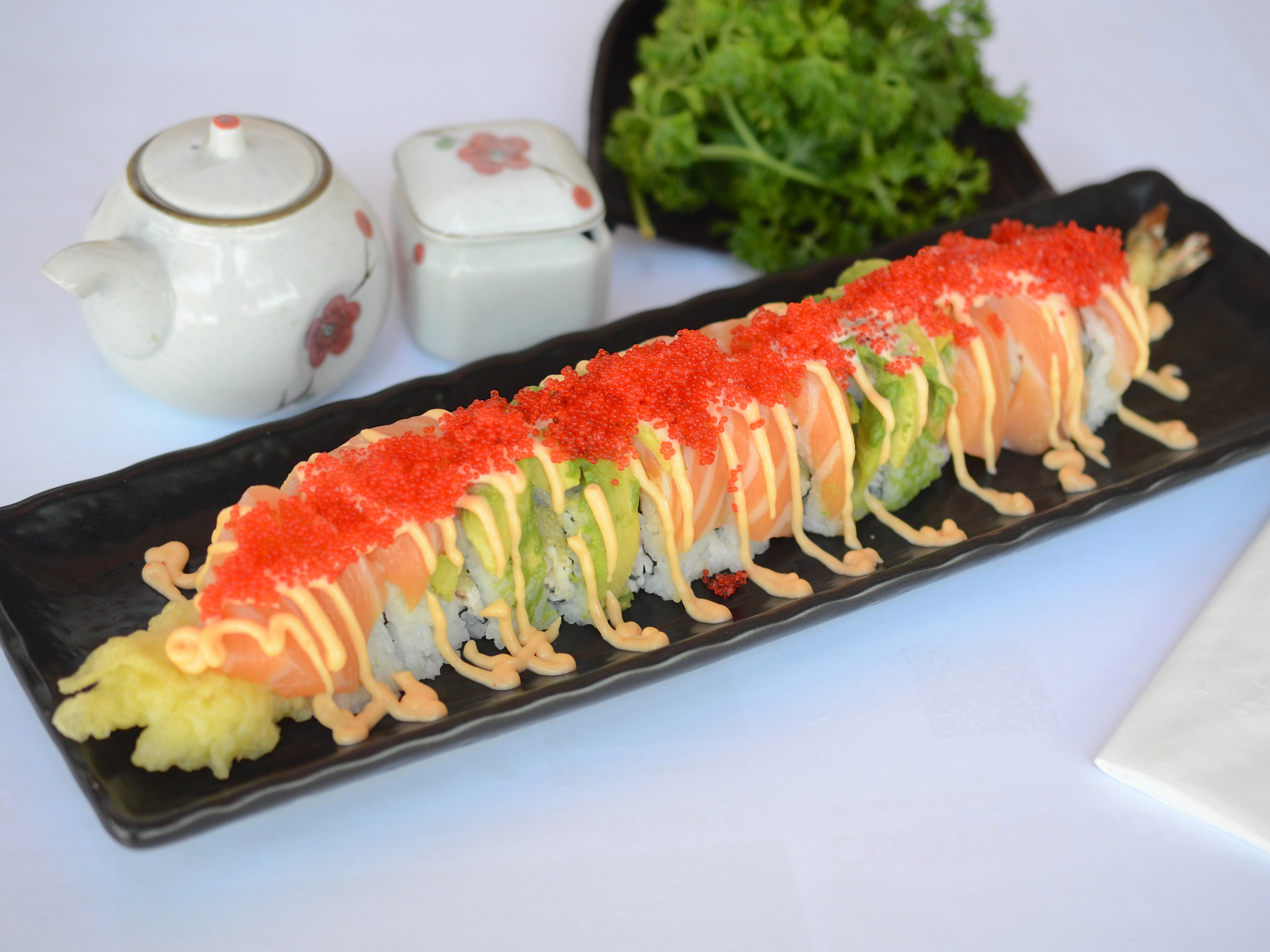 Order Pink Dragon Roll food online from Seven Seas Sushi store, San Jose on bringmethat.com