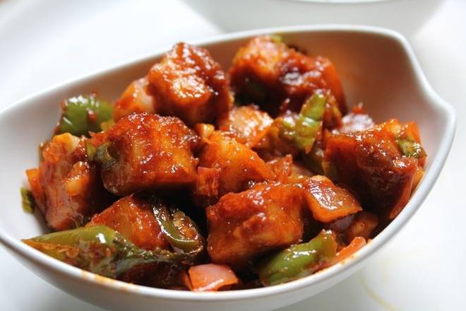 Order Chili Paneer food online from Bawarchi Biryani Point store, Franklin on bringmethat.com