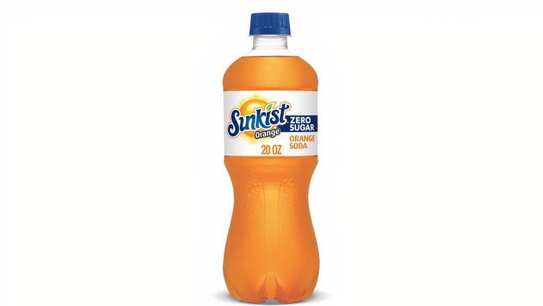 Order Sunkist Zero Sugar Orange Soda, 20 oz bottle food online from Mac On 4th store, Alton on bringmethat.com