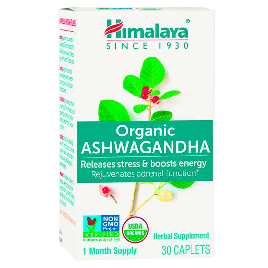 Order Himalaya Organic Ashwagandha Herbal Supplement Caplets (30 ct) food online from Rite Aid store, Palm Desert on bringmethat.com