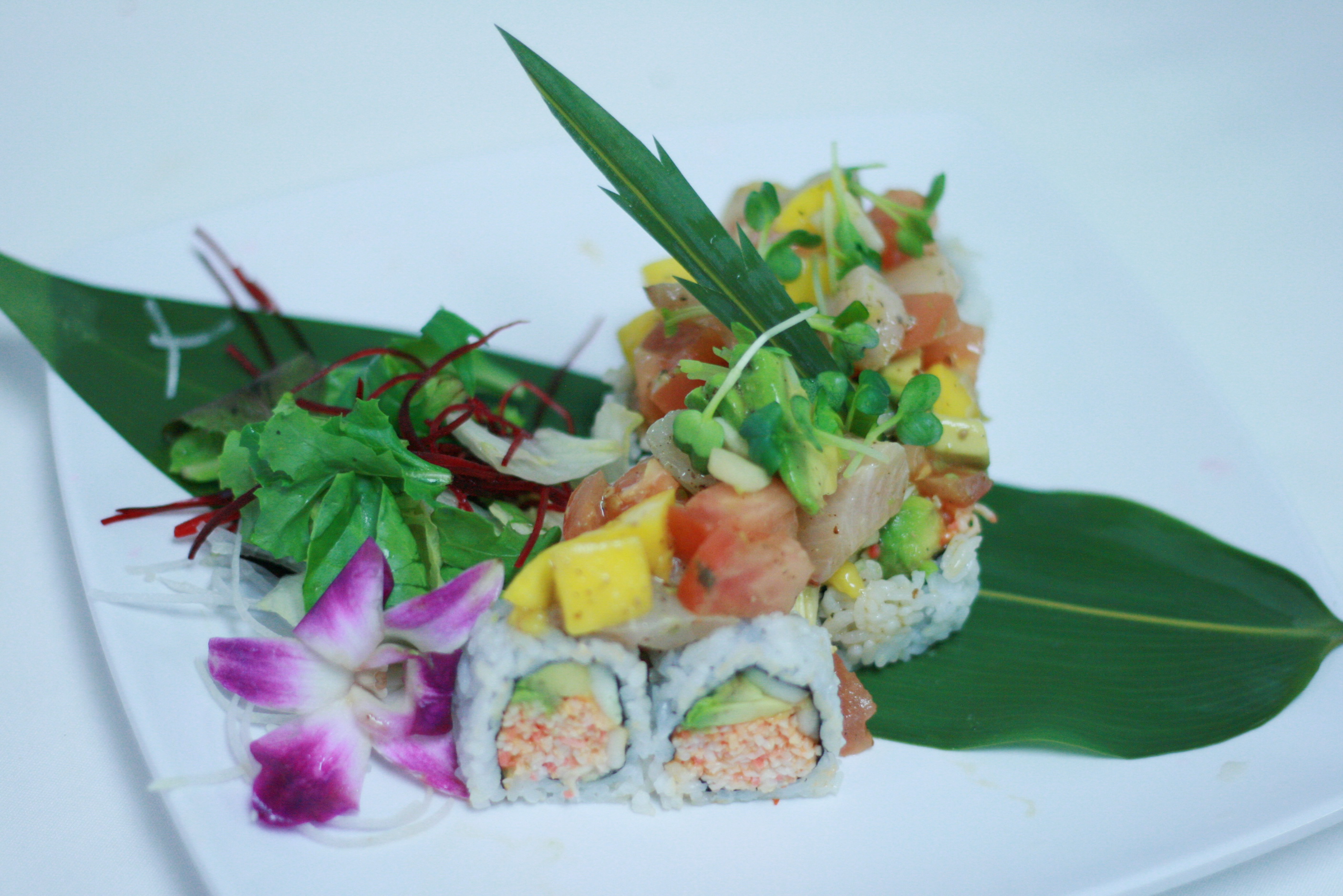Order F14. MANGO - A- SALMON food online from Koisan Sushi & Japanese Cuisine store, Orange on bringmethat.com