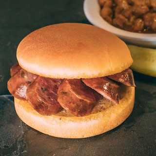 Order Smoked Hot Link Sandwich food online from Billy Sims Barbecue store, Troy on bringmethat.com