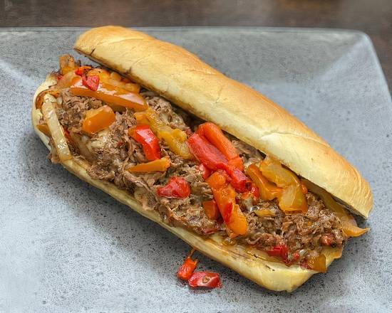 Order Sweet Pepper Cheese Steak: grilled peppers, onions, melted cheese garlic aioli food online from Burnie Deli On Main store, Aliquippa on bringmethat.com