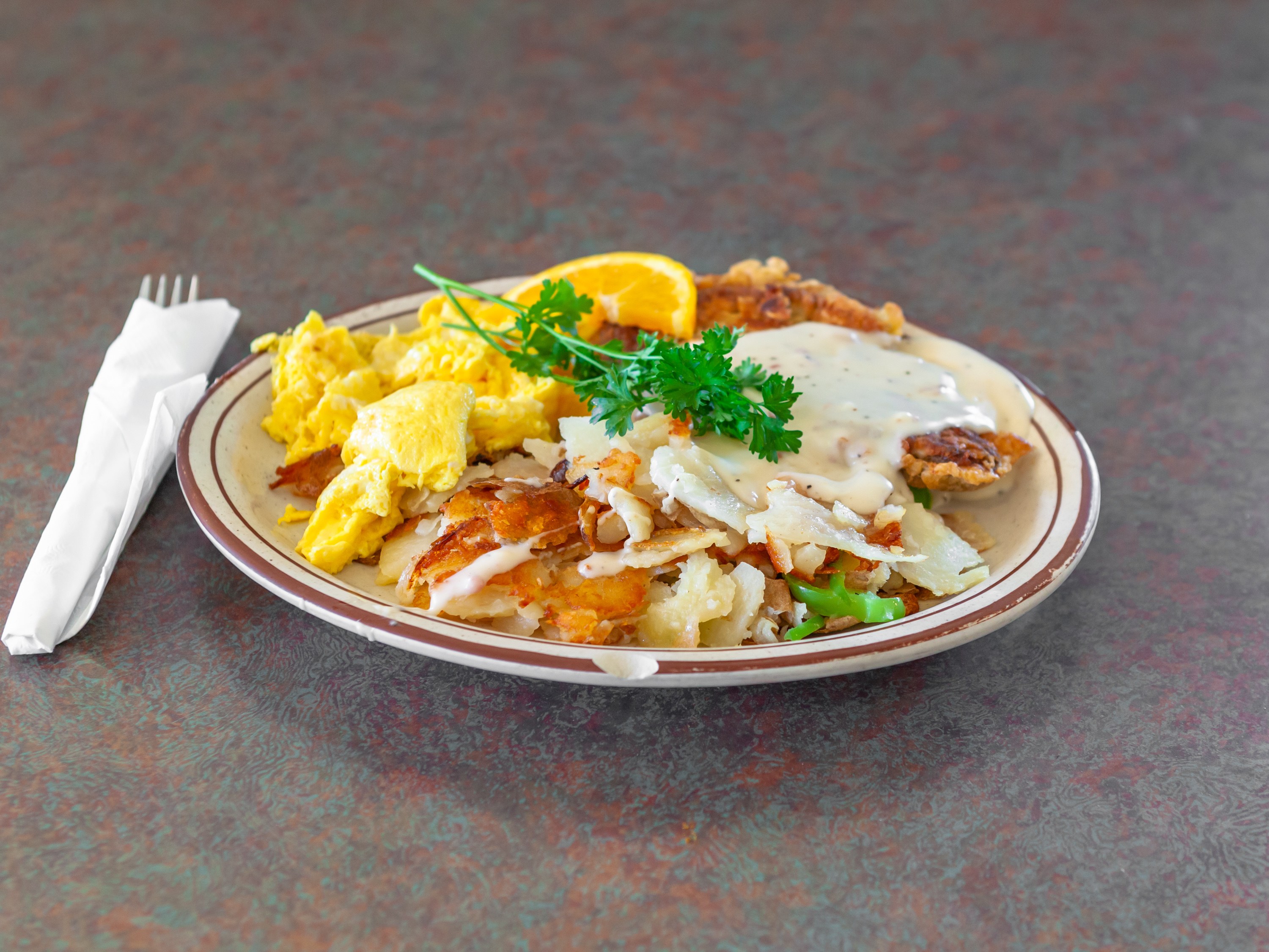Order Chicken Fried Steak and Eggs food online from Chef Coffee Shop store, Arcadia on bringmethat.com