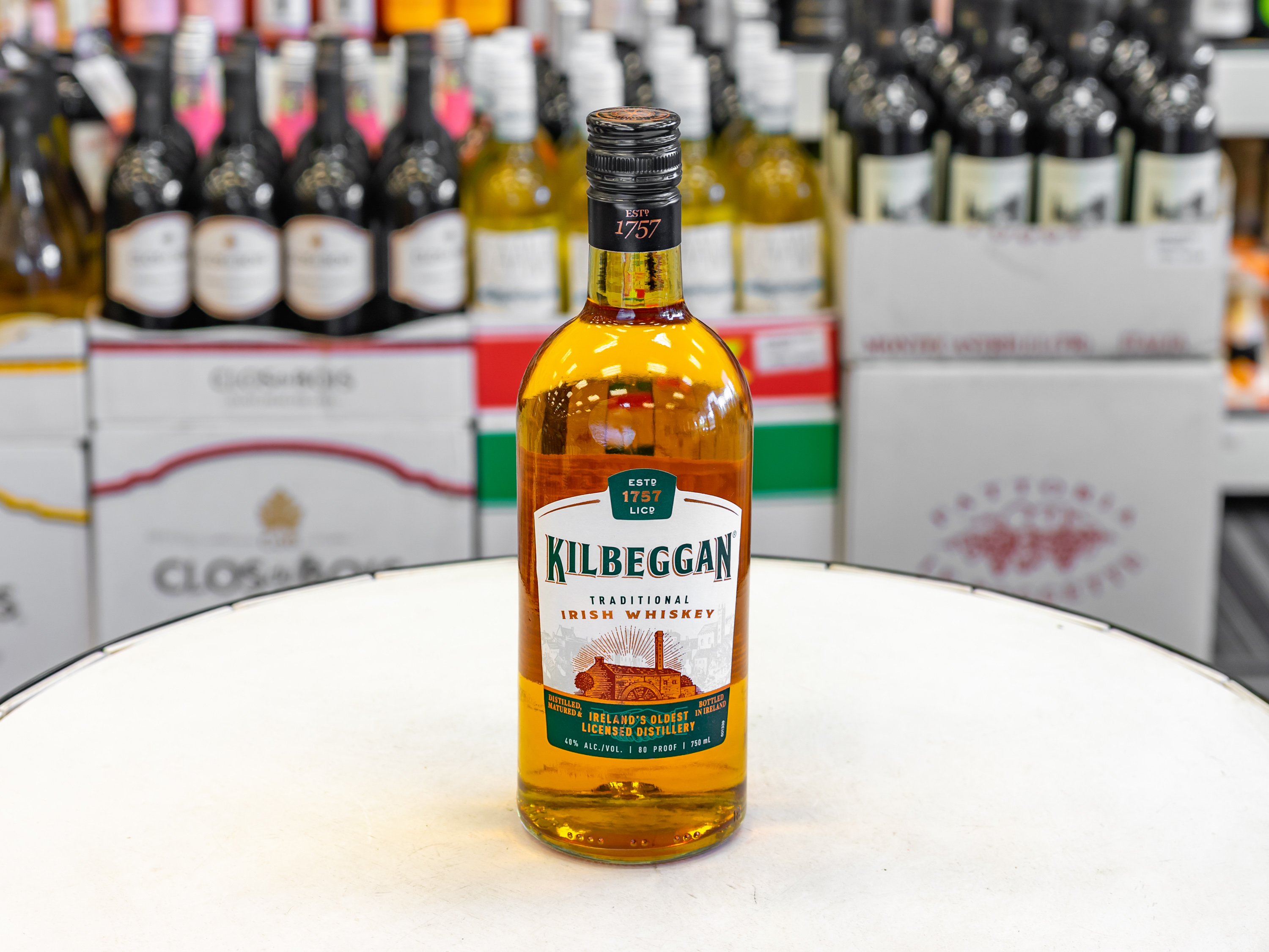 Order Kilbeggan Traditional Irish Whiskey, 750 ml. food online from Mohegan Wines & Liquors store, Mohegan Lake on bringmethat.com