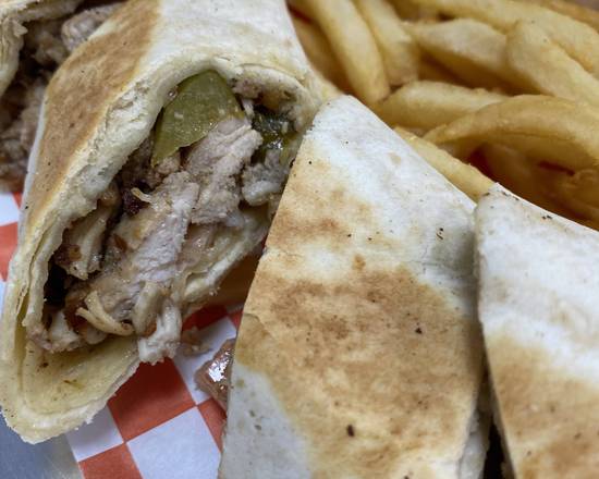 Order Chicken Shawarma Wrap + Fries food online from Philly Cheesesteaks store, Shenandoah on bringmethat.com