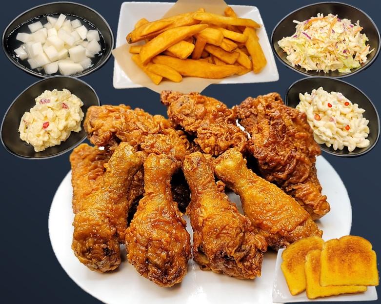 Order T. Dark Meat (6 sides) # food online from Honey Dress Fried Chicken store, Torrance on bringmethat.com