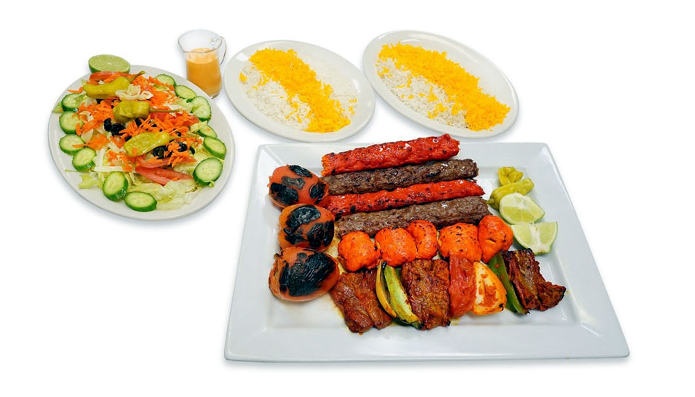 Order Family Kabob Plate for 3 People food online from M Cafe & Grill store, Lake Forest on bringmethat.com