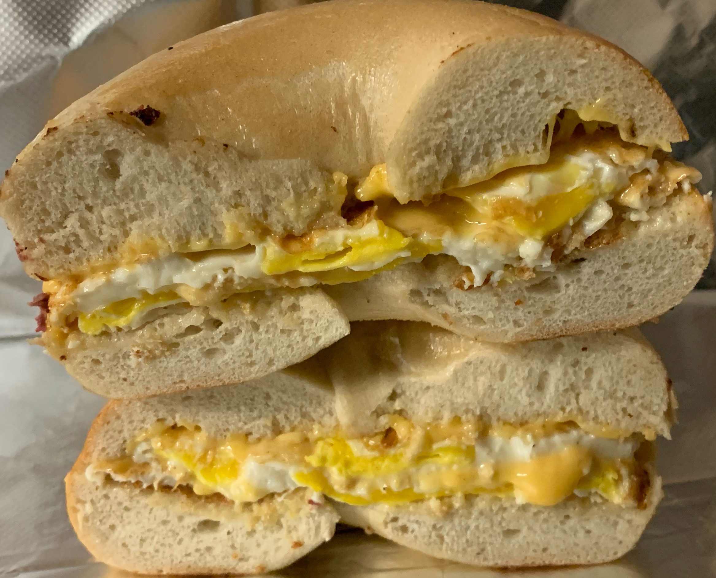 Order Egg and Cheese Sandwich food online from Greenwood Lake Bagels store, Greenwood Lake on bringmethat.com