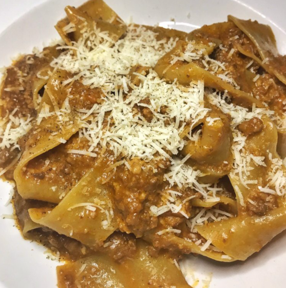 Order Pappardelle Bolognese  food online from Lusardi Restaurant store, Larchmont on bringmethat.com