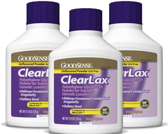 Order ClearLax - (Generic Miralax) - 510g food online from East Cooper Family Pharmacy store, Mt Pleasant on bringmethat.com