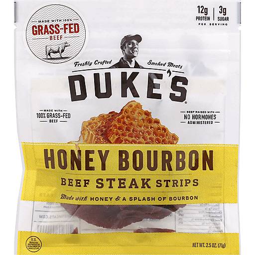 Order Duke's Honey Bourbon Beef Steak Stripes (2.5 OZ) 123003 food online from Bevmo! store, Pasadena on bringmethat.com