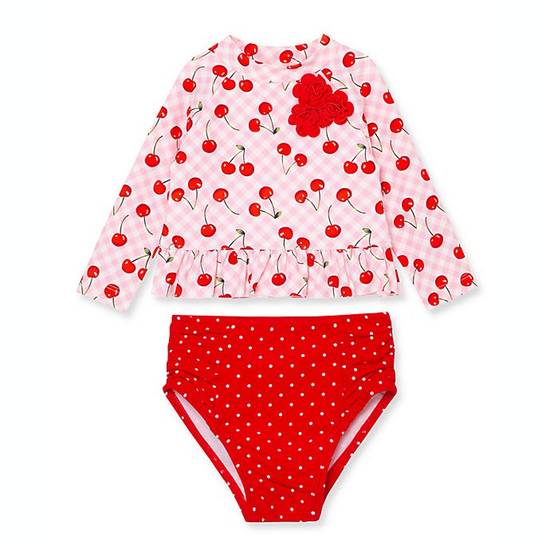 Order Little Me® Size 4T 2-Piece Cherry Rash Guard Swimsuit in Pink food online from Bed Bath & Beyond store, St. Peters on bringmethat.com