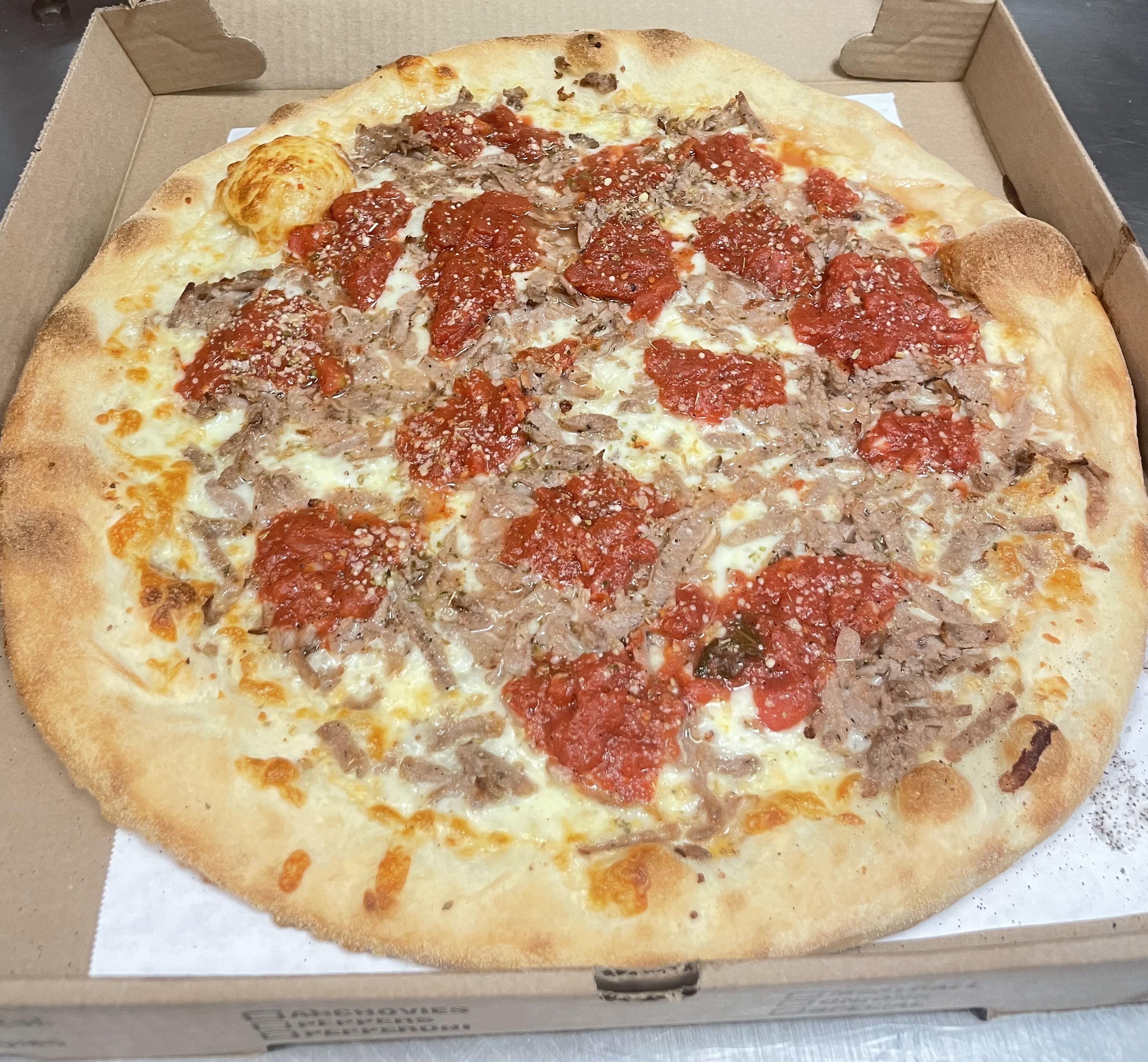 Order Sausage Tomato Pie food online from Dolce carini pizza store, Philadelphia on bringmethat.com