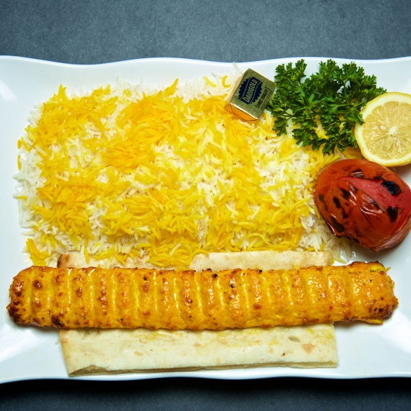 Order Ground Chicken Kabob Plate food online from North Park Produce Bakery & Grill store, Poway on bringmethat.com