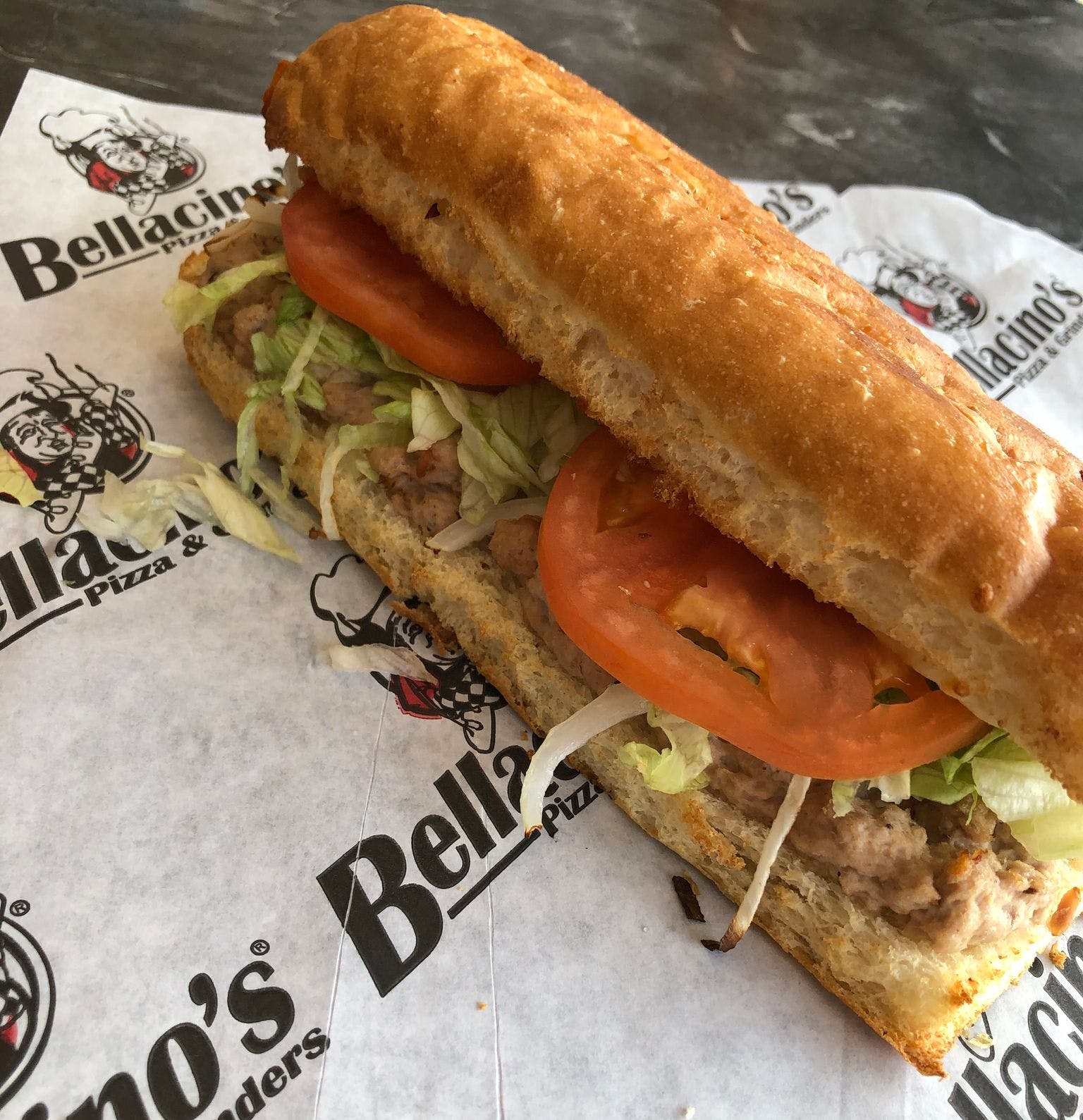 Order Tuna Grinder - Quarter 4.5" food online from Bellacino's Pizza & Grinders store, Southfield on bringmethat.com