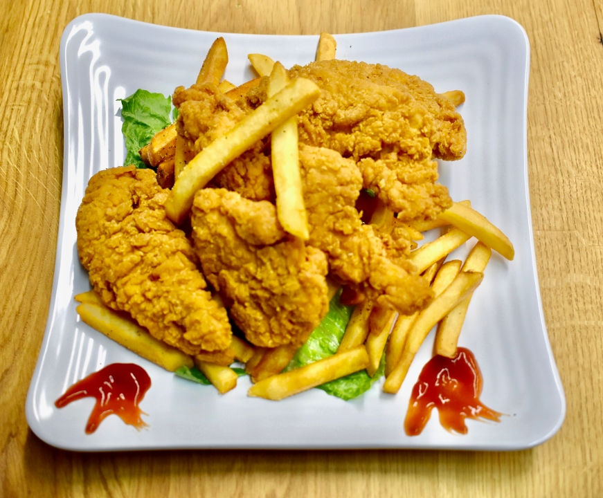 Order Fried Chicken Strips with Fries food online from Border Grill store, Westport on bringmethat.com