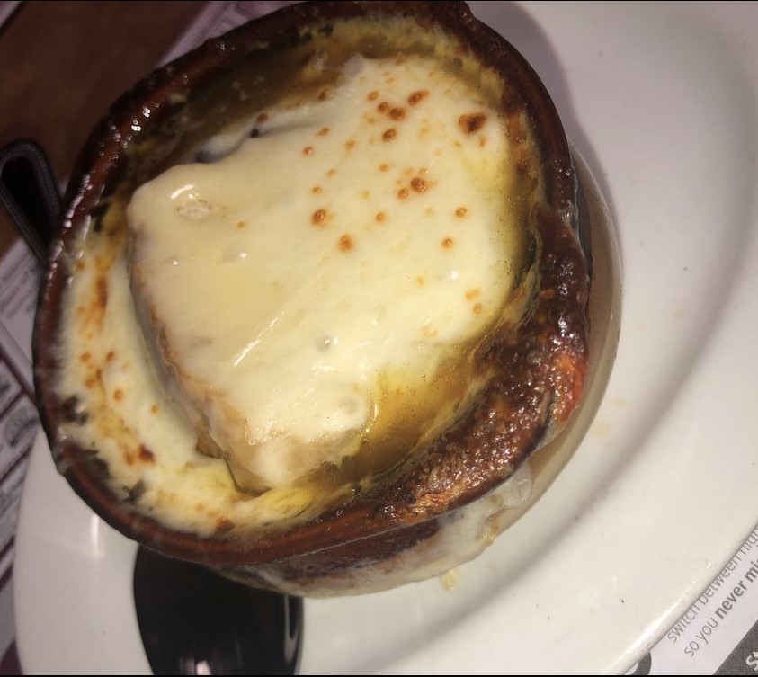 Order French Onion Soup Au Gratin food online from Llanerch Diner store, Upper Darby on bringmethat.com