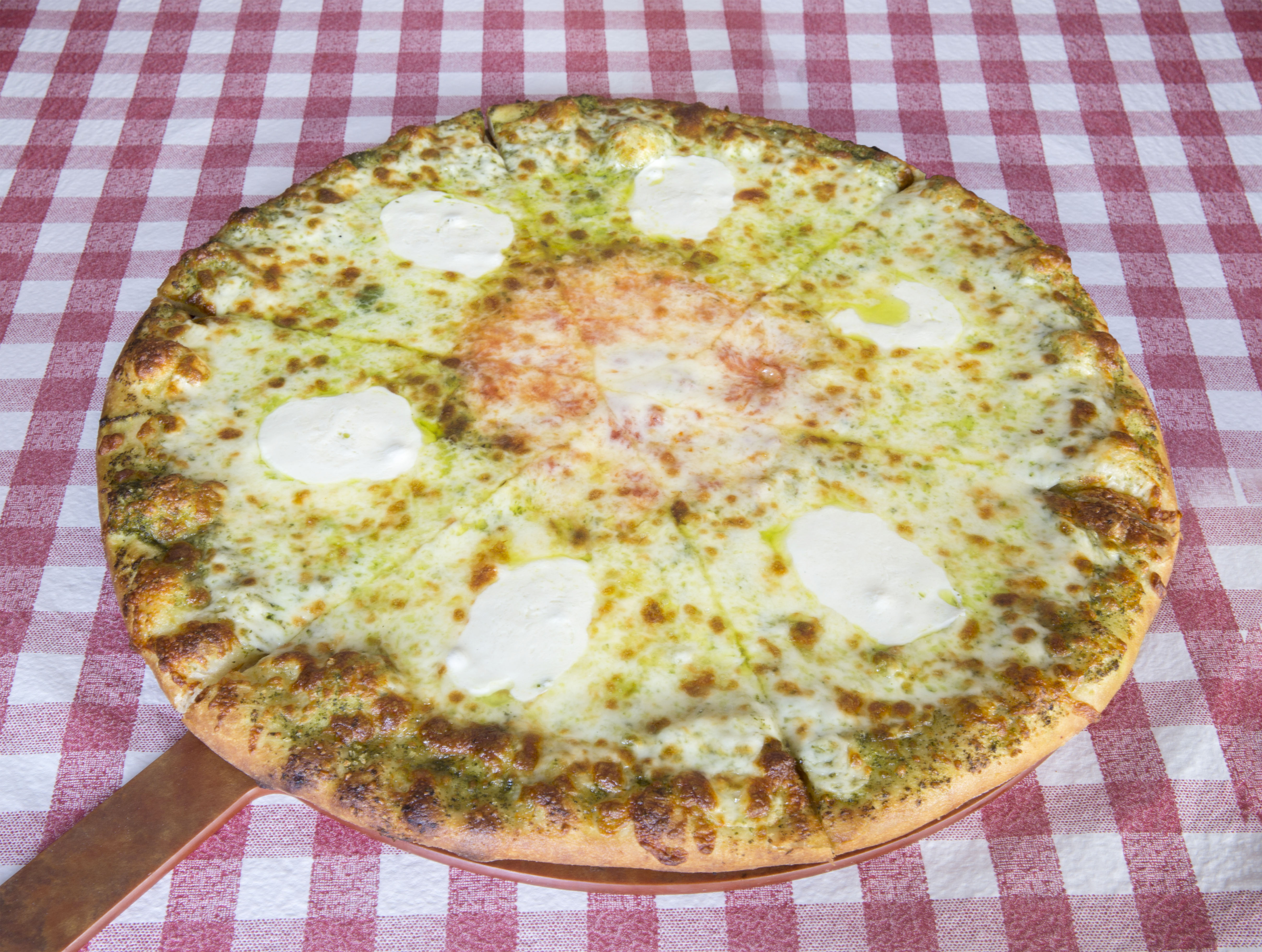 Order 18" NY Pesto Pizza  food online from Villagio store, Sierra Madre on bringmethat.com