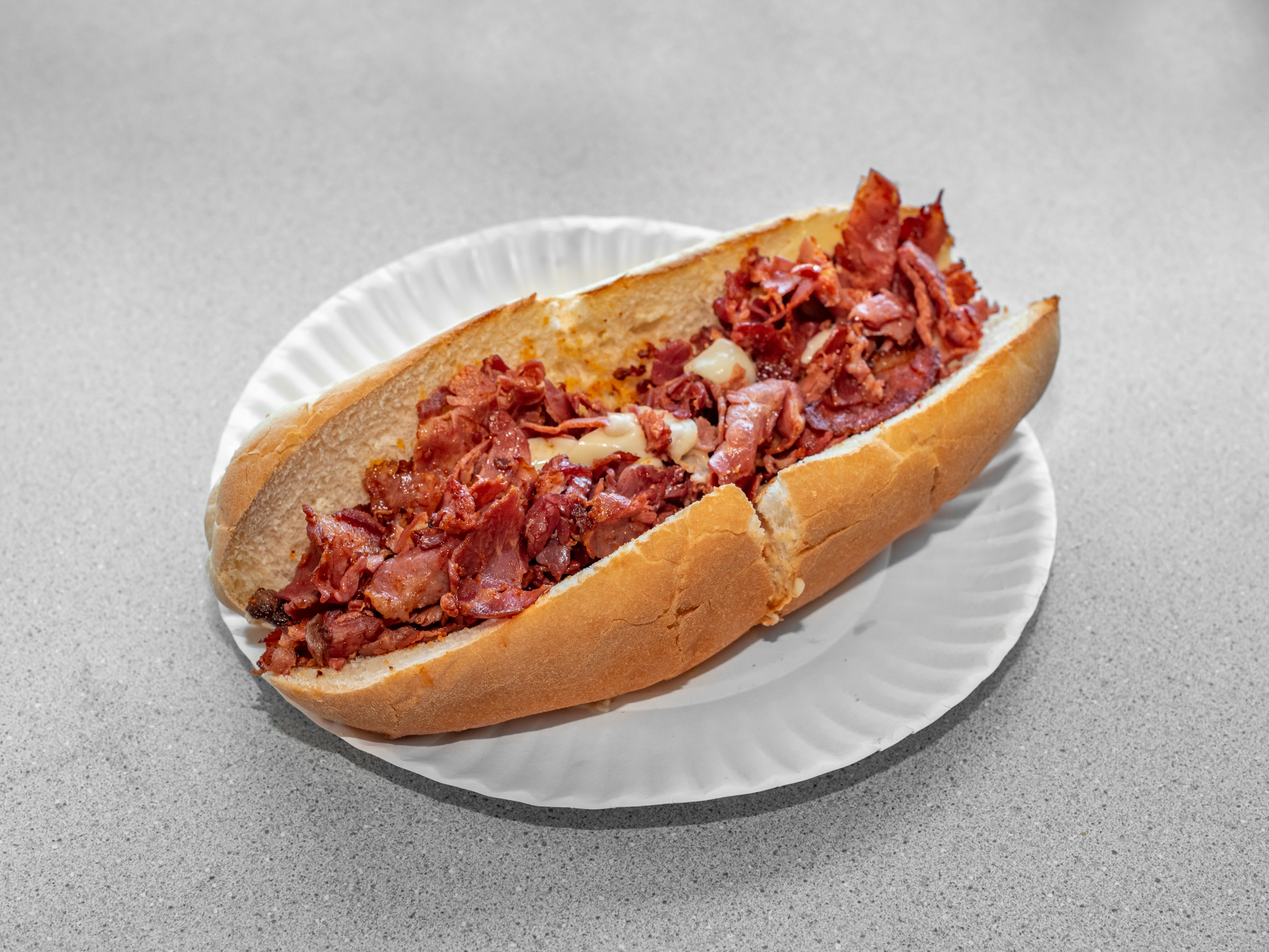 Order Hot Pastrami Sub food online from Georgios House of Pizza store, Carver on bringmethat.com