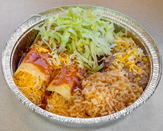 Order 10. Two Cheese Enchiladas Combination Plate food online from Rancheritos store, Riverton on bringmethat.com