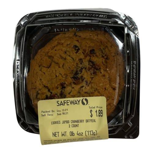 Order Cookies Jumbo Cranberry Oatmeal (1 package) food online from Safeway store, Rehoboth Beach on bringmethat.com