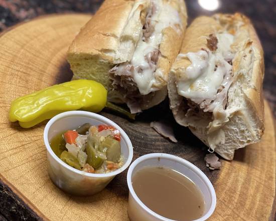 Order Italian Beef with Cheese Sandwich food online from Chicago Bros Pizzeria store, San Diego on bringmethat.com
