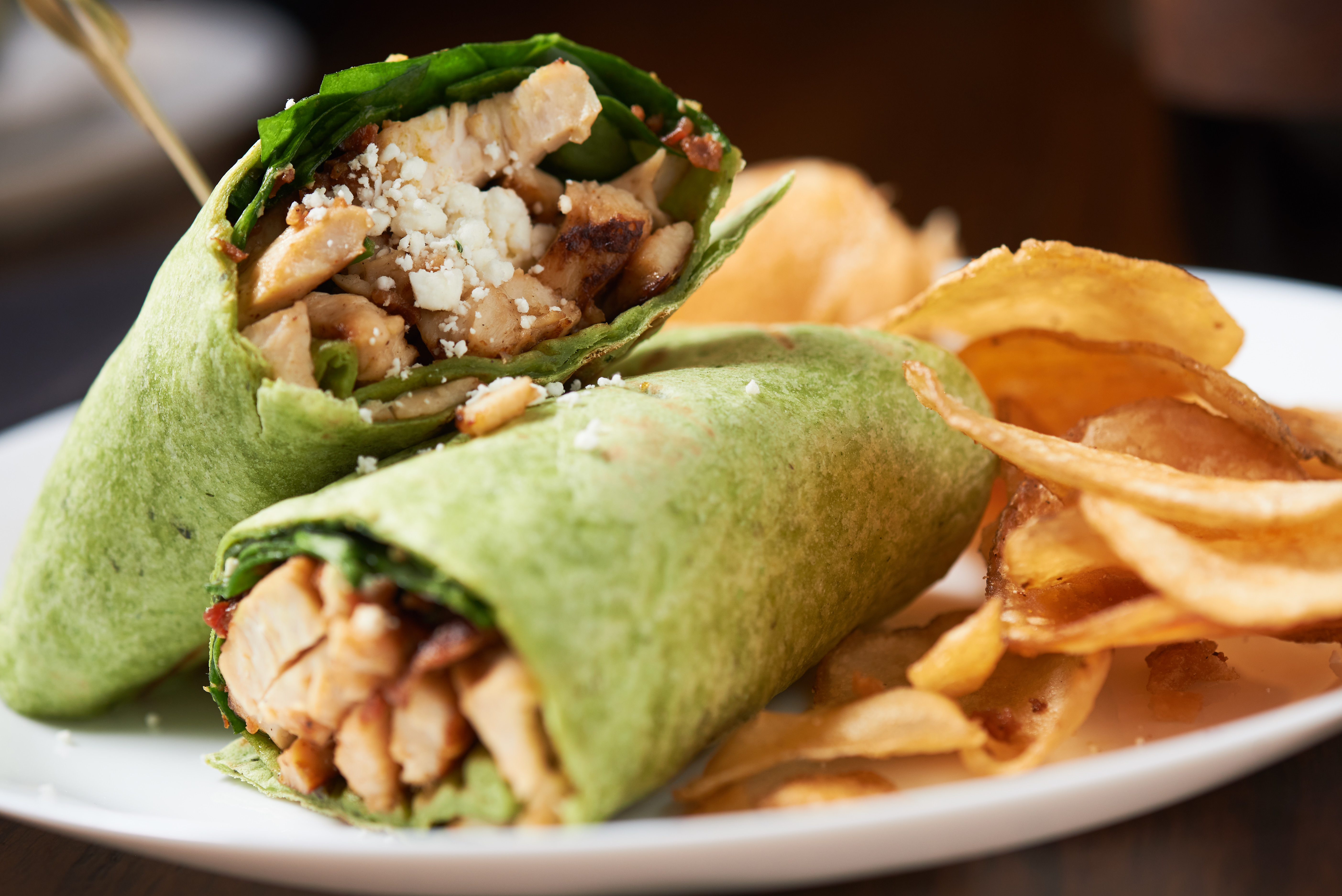 Order Chicken Pesto Wrap food online from @ Elm St. Grill store, Greensboro on bringmethat.com
