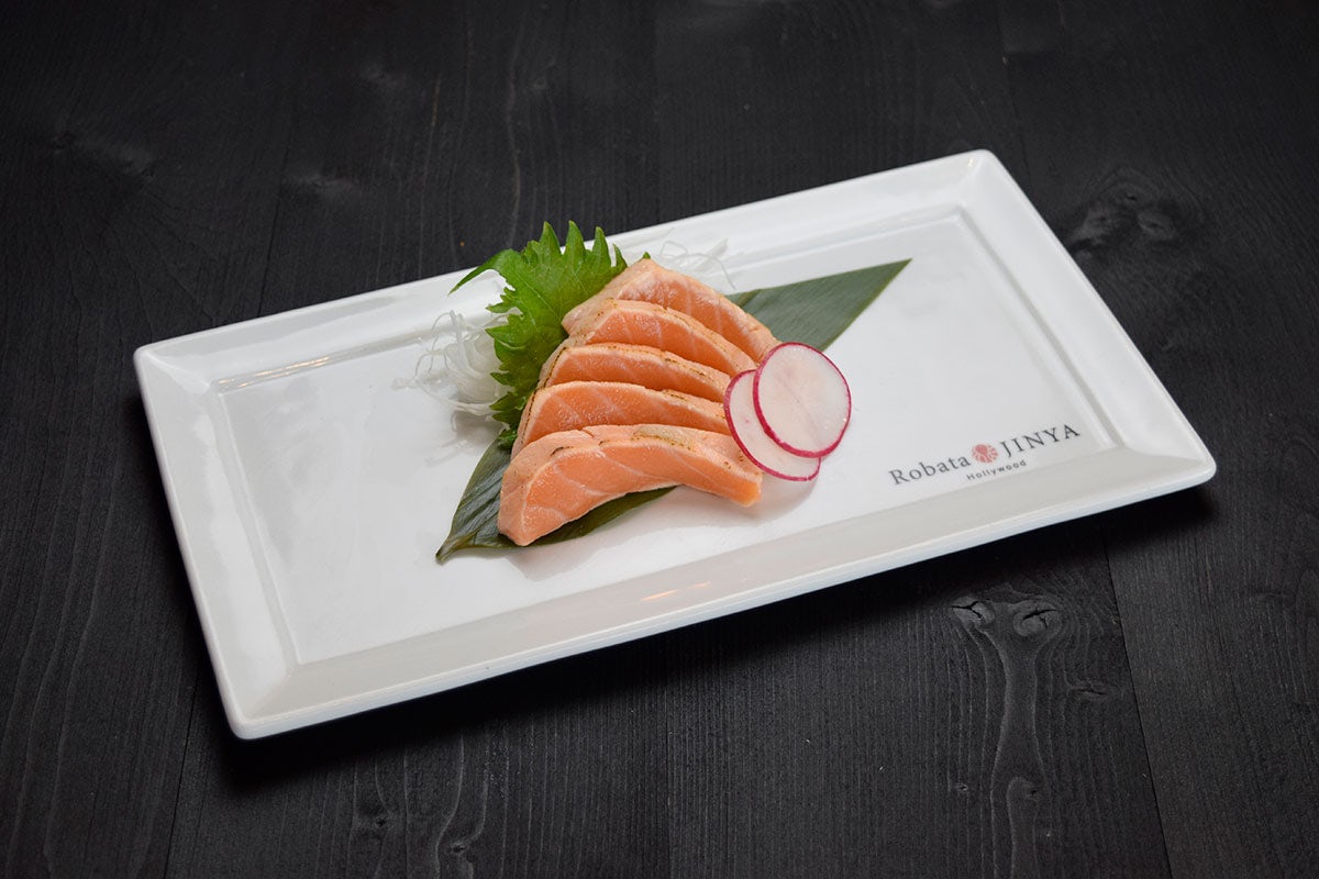 Order Seared Salmon Sashimi food online from Robata Jinya store, Los Angeles on bringmethat.com