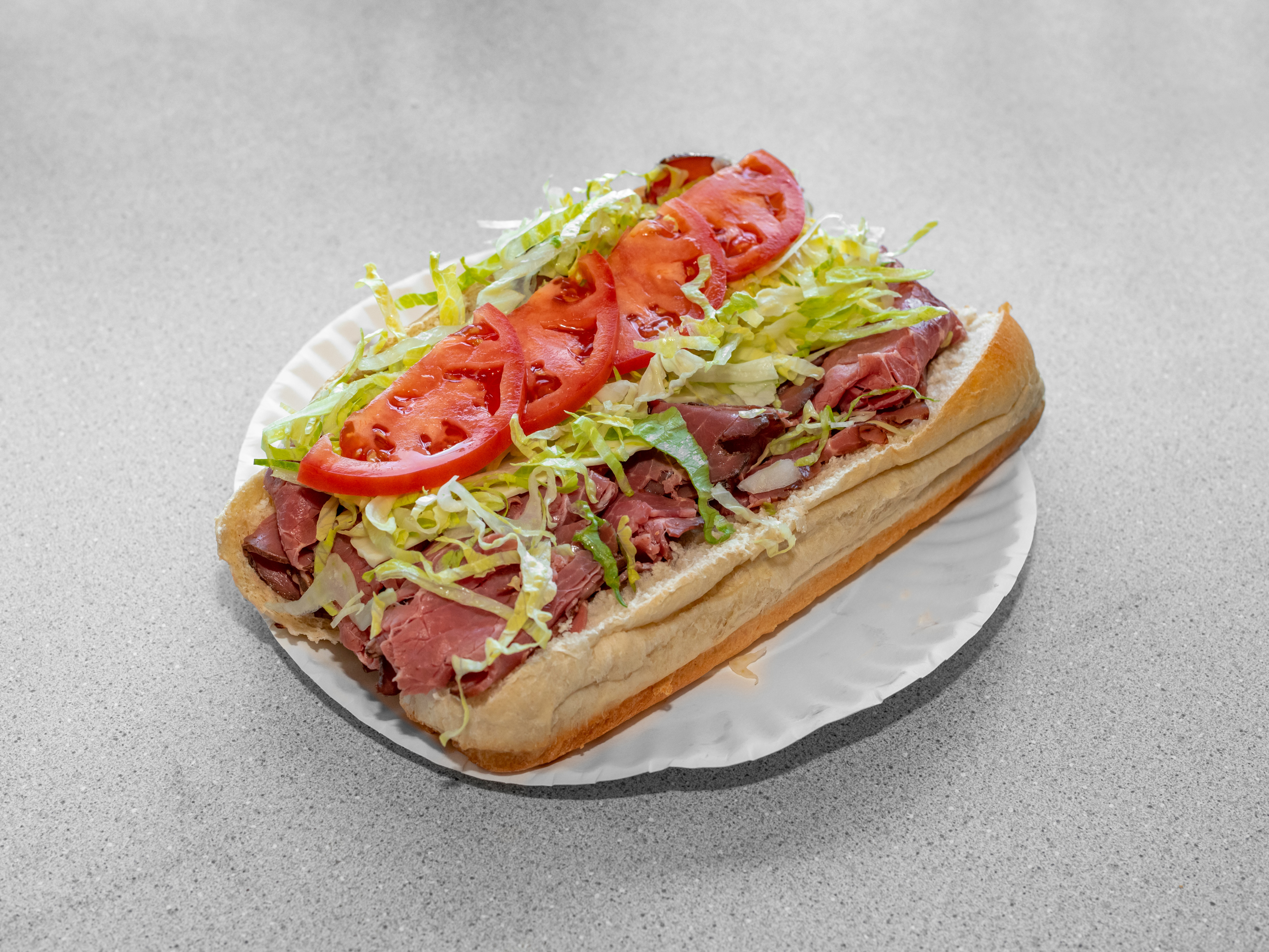 Order Roast Beef Sub food online from Georgios House of Pizza store, Carver on bringmethat.com