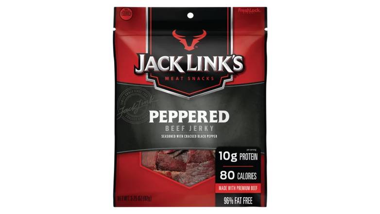 Order Jack Link'S Beef Jerky, Peppered 3.25 OZ food online from Valero Food Mart store, Murrayville on bringmethat.com