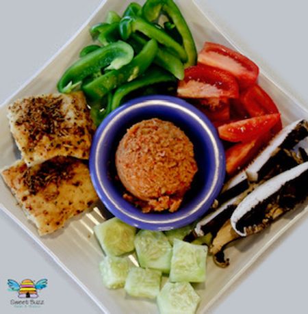 Order Roasted Red Pepper Hummus Plate food online from Sweet Buzz Bean & Bistro store, Harrison City on bringmethat.com