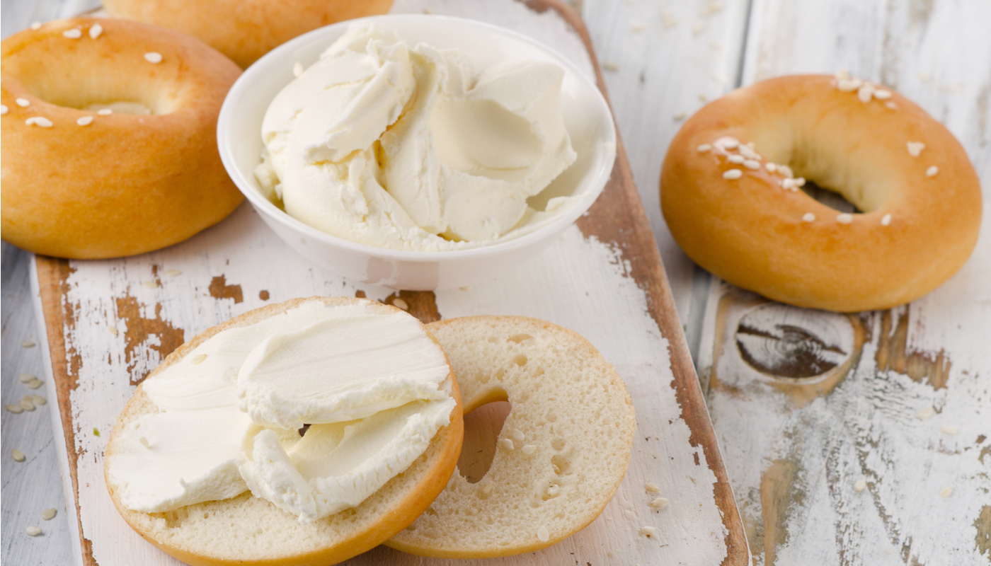 Order Bagel with Cream Cheese food online from Summer Rain Cafe store, San Francisco on bringmethat.com