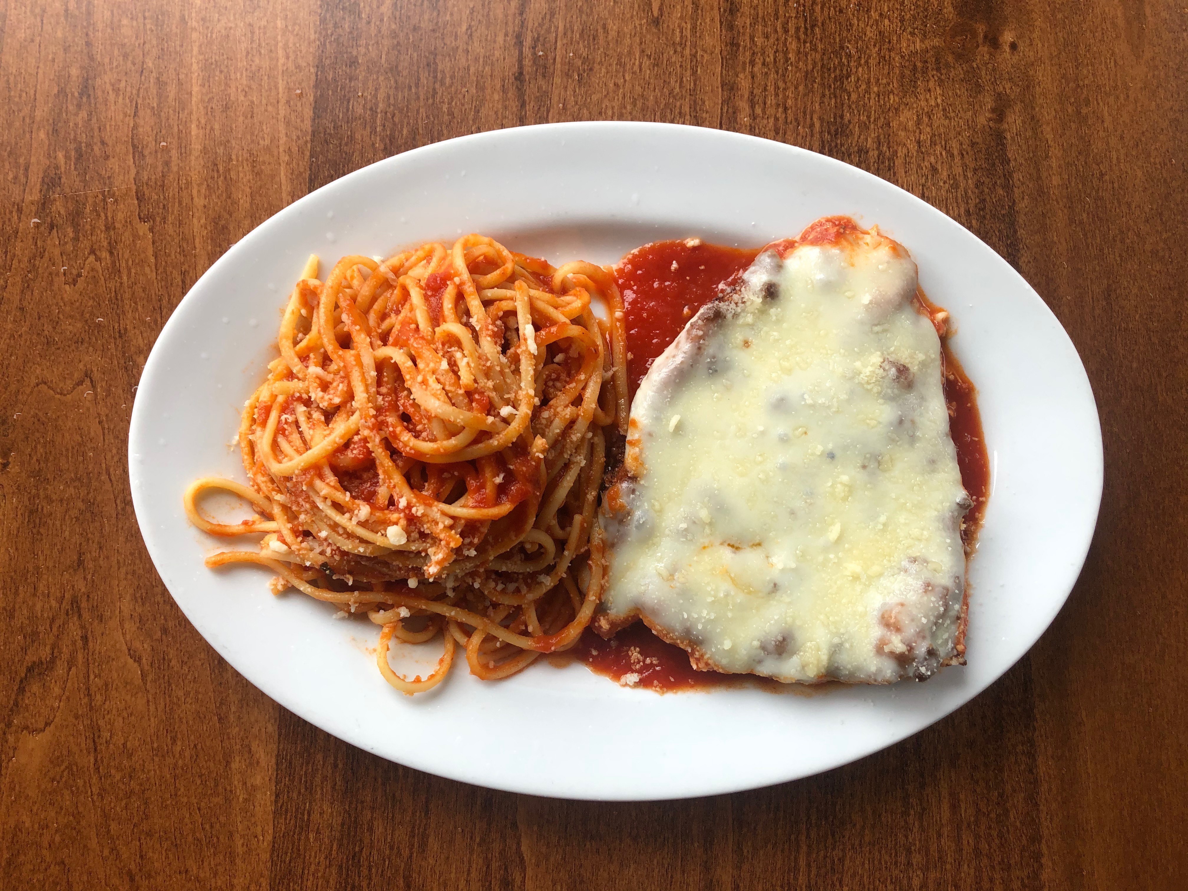 Order Chicken Parm with Spaghetti food online from The Meatball Shop (BK) store, Brooklyn on bringmethat.com