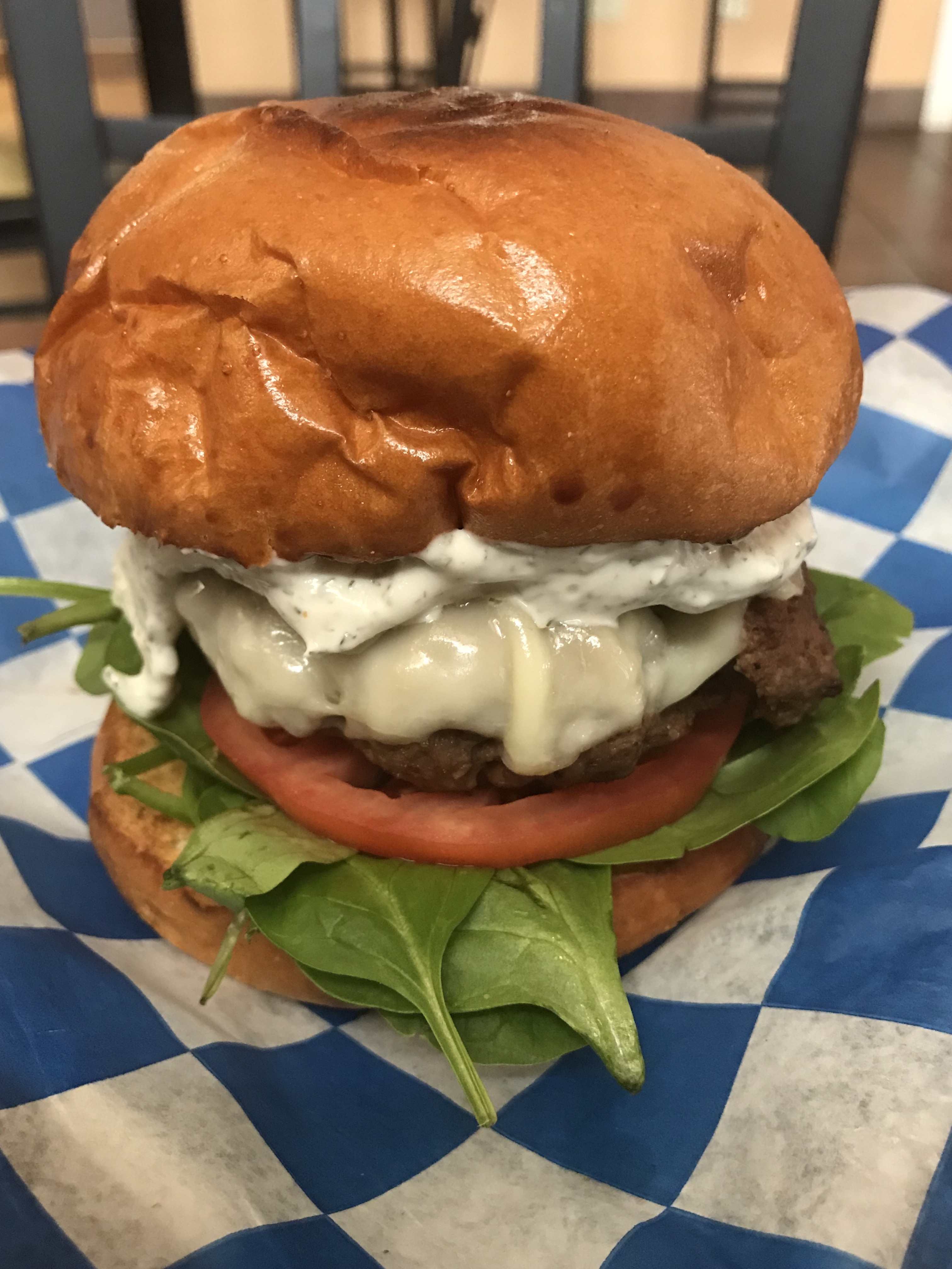 Order Greek Burger food online from The Modern Cafe store, Pittsburgh on bringmethat.com