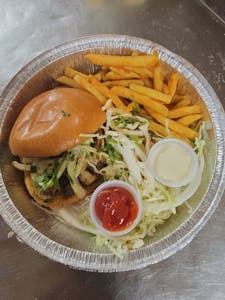 Order Paneer Burger with Masala fries food online from Cuisine of India store, Naperville on bringmethat.com