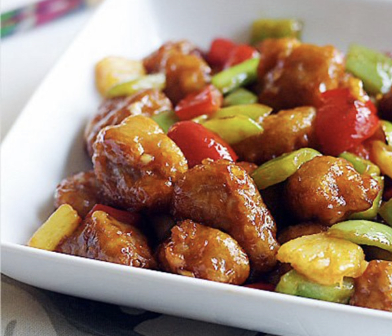 Order 97. Sweet and Sour Pork food online from Dragon store, Culver City on bringmethat.com