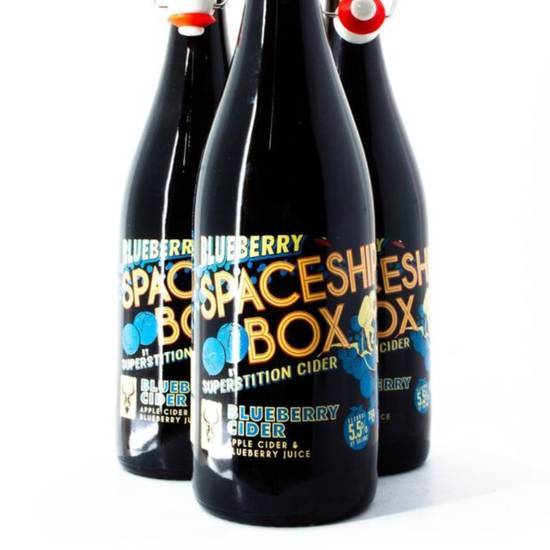 Order Superstition: Blueberry Spaceship Cider 750mL Bottle food online from Bottlebox store, Norfolk on bringmethat.com