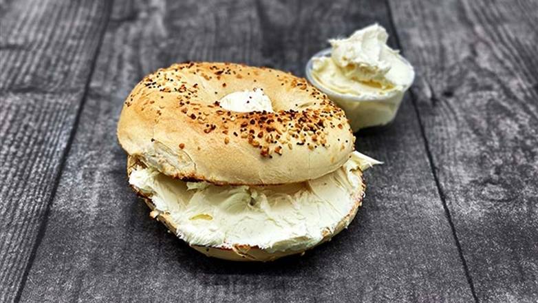 Order Bagel with Goat Cream Cheese food online from Roasters n Toasters store, Miami on bringmethat.com